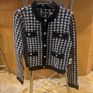 NWT Karl Lagerfield Houndstooth Cardigan
